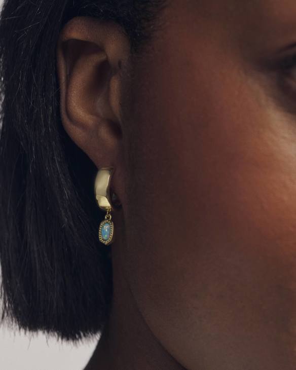 Mini Ellie Gold Wide Huggie Earrings