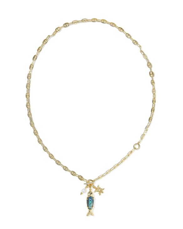 Parker Fish Gold Long Charm Necklace